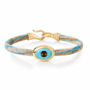 OLE LYNGGAARD ARMBÅND LIFE CORNFLOWER MED ONDT ØYE 6MM GULTGULL