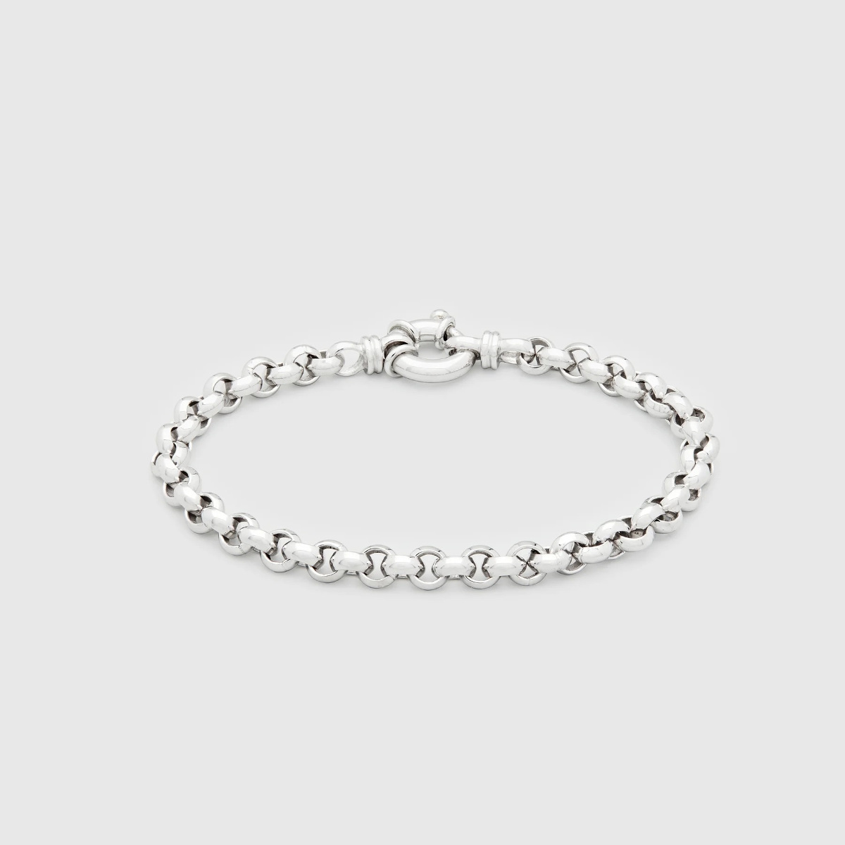 Thick rolo bracelet silver