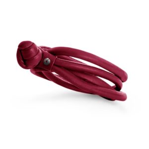 OLE LYNGGAARD SKINNARMBÅND LYS WINE RED