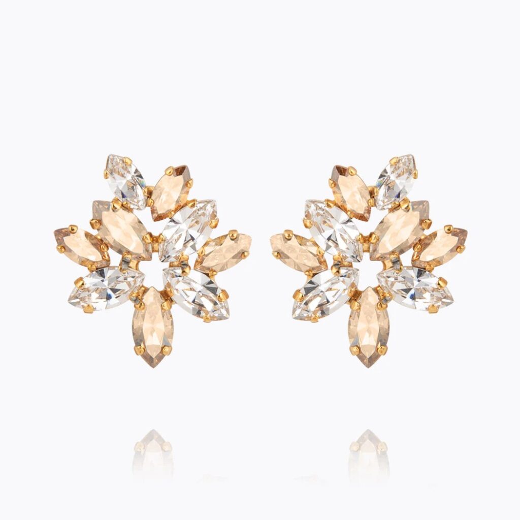 CAROLINE SVEDBOM ØREDOBBER MELIA CRYSTAL GOLDEN SHADOW