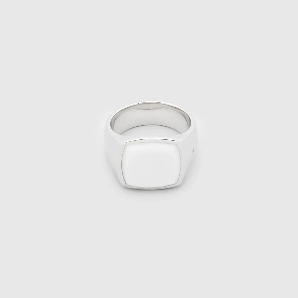 TOM WOOD RING CUSHION WHITE AGAT