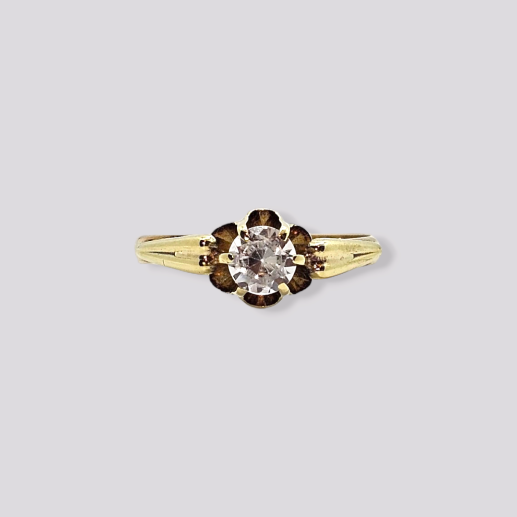 HELLMAN VINTAGE RING MED HVIT SAFIR