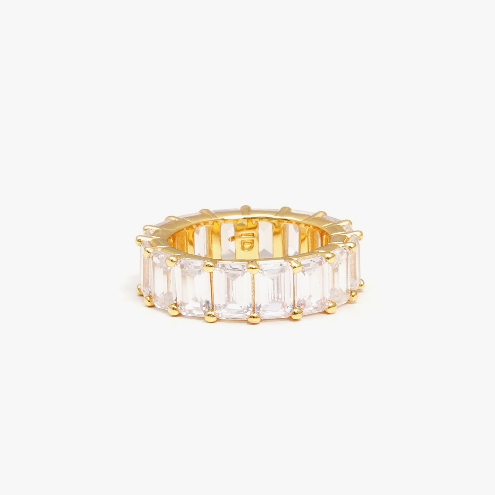 IZABEL DISPLAY RING CHUNKY COLORFUL WHITE GOLDPLATED
