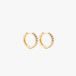 IZABEL DISPLAY HOOPS MINI GOLDPLATED WHITE