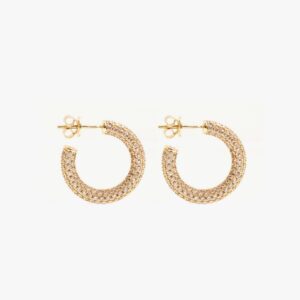 IZABEL DISPLAY HOOPS COLORFUL GOLDPLATED BEIGE