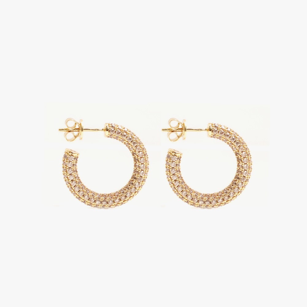 IZABEL DISPLAY HOOPS COLORFUL GOLDPLATED BEIGE