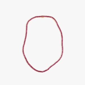 IZABEL DISPLAY TENNIS NECKLACE SQUARE GOLDPLATED PINK