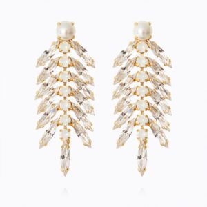 CAROLINE SVEDBOM ØREDOBBER FEATHER PEARL CRYSTAL