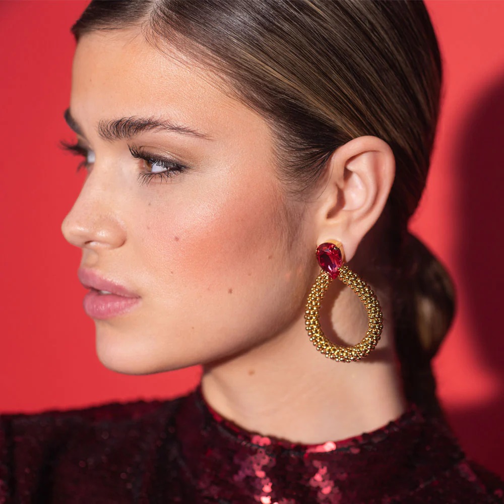 CAROLINE SVEDBOM ØREDOBBER CLASSIC ROPE MULBERRY RED