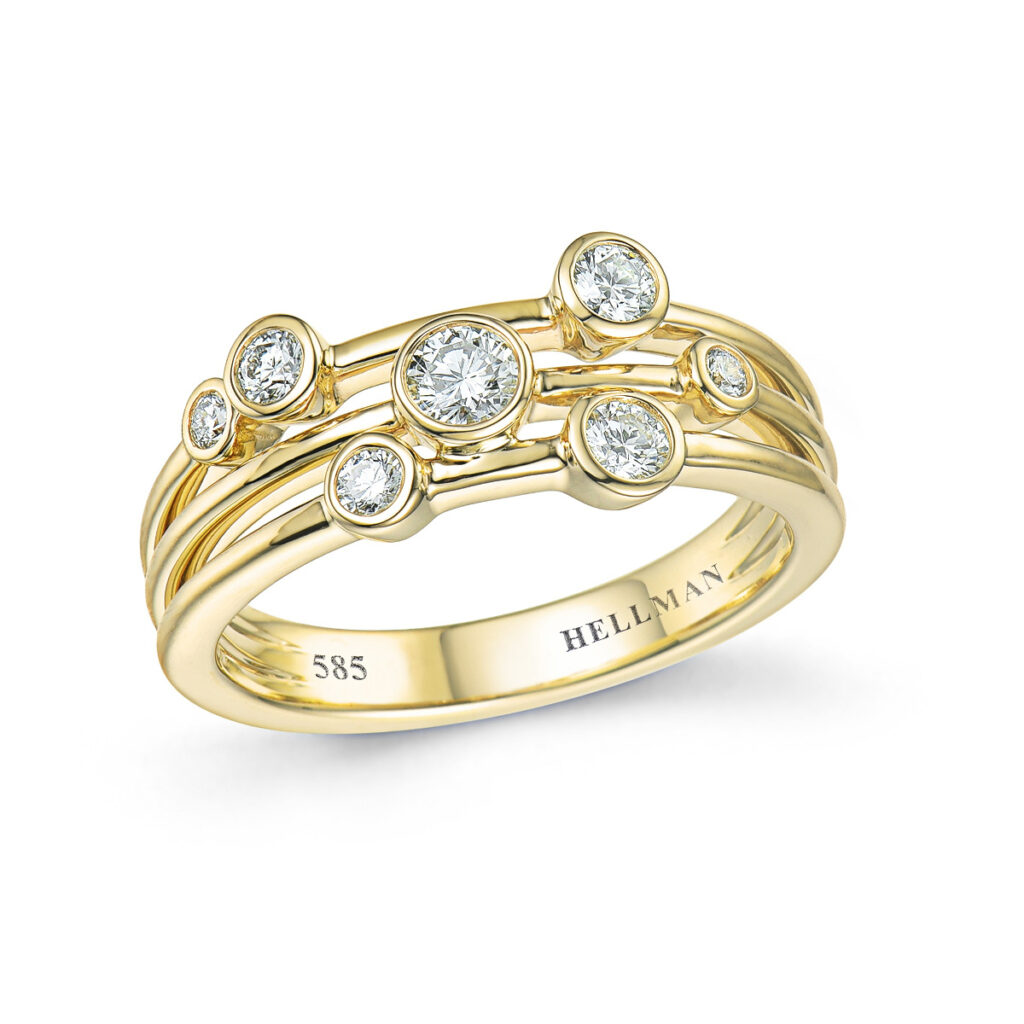 GULLRING MED DIAMANTER HELLMAN 0,47CT