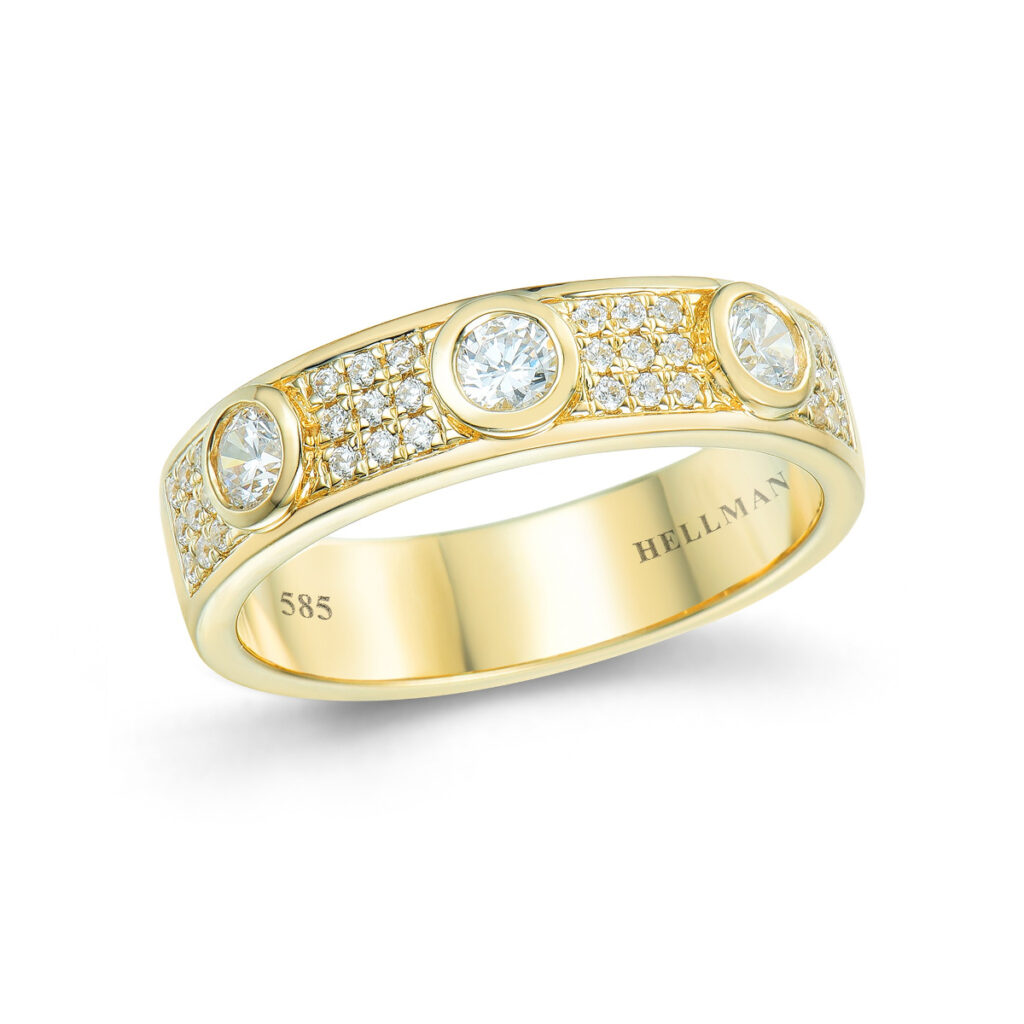 GULLRING MED DIAMANTER HELLMAN 0,54CT