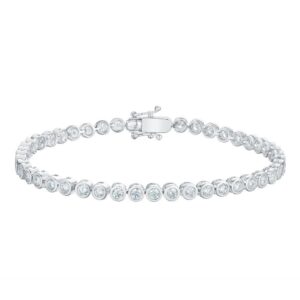 TENNISARMBÅND HVITTGULL 3,00CT FULL BEZEL