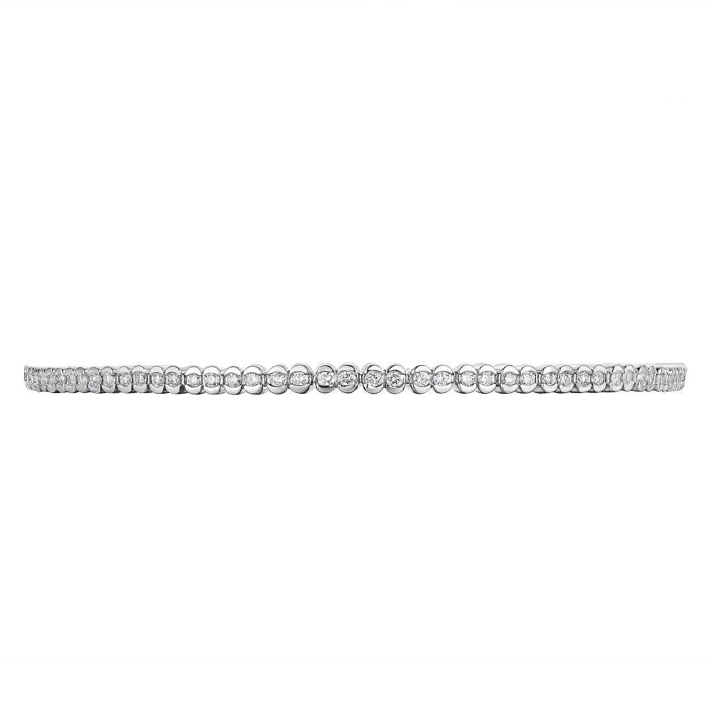 TENNISARMBÅND HVITTGULL 1,00CT HALF BEZEL