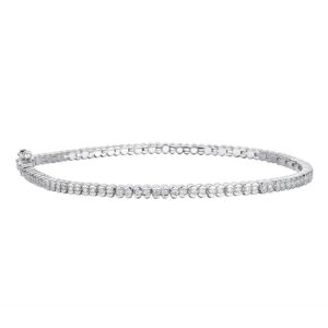 TENNISARMBÅND HVITTGULL 1,00CT HALF BEZEL