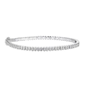 TENNISARMBÅND HVITTGULL 2,00CT HALF BEZEL