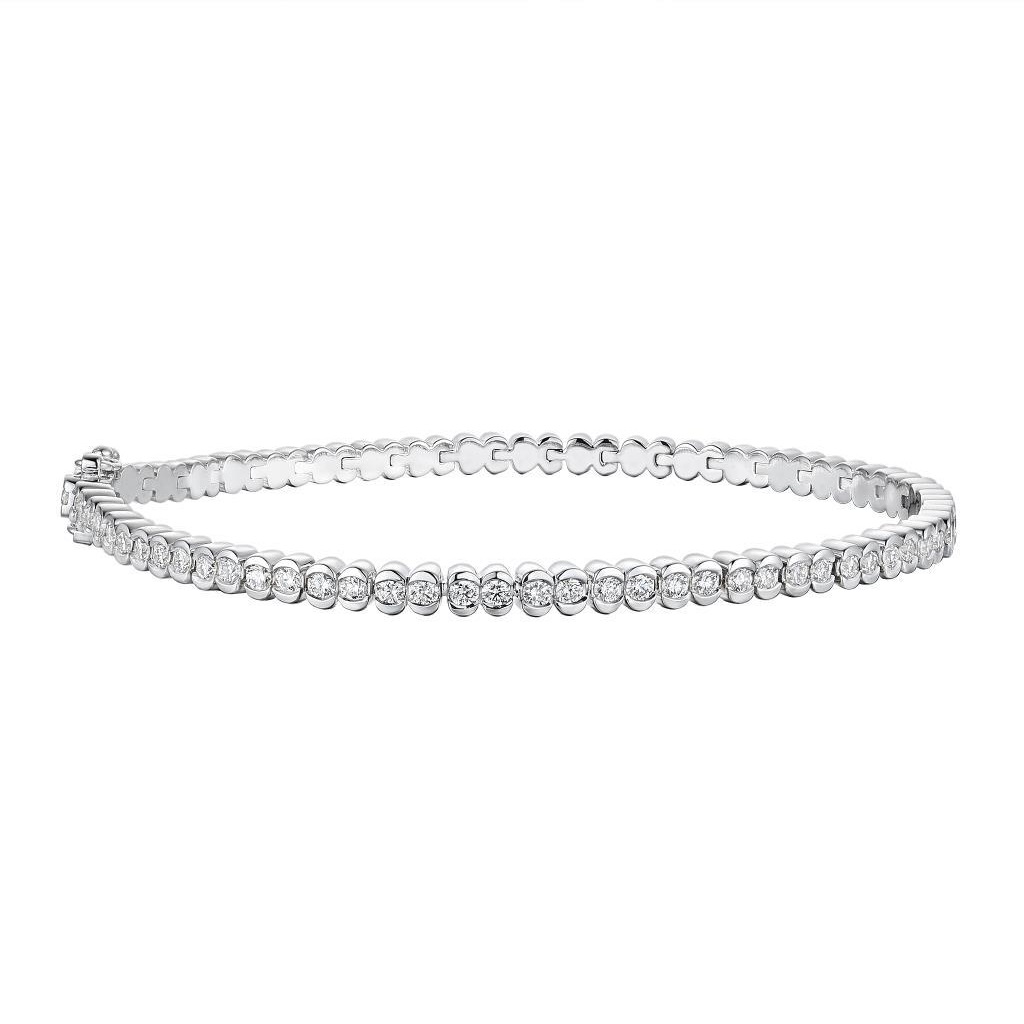 TENNISARMBÅND HVITTGULL 2,00CT HALF BEZEL