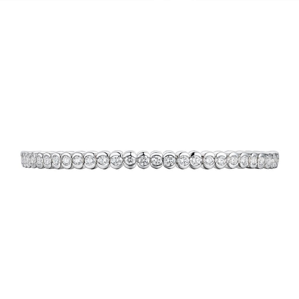 TENNISARMBÅND HVITTGULL 3,00CT HALF BEZEL