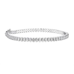 TENNISARMBÅND HVITTGULL 3,00CT HALF BEZEL