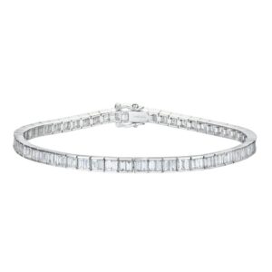 TENNISARMBÅND HVITTGULL MED BAGUETTSLIPTE DIAMANTER 3,31CT
