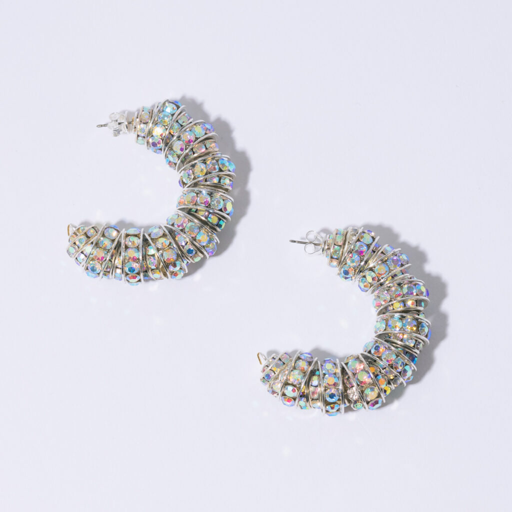 PEARL OCTOPUSS.Y ØREDOBBER FAT DIAMOND HOOPS
