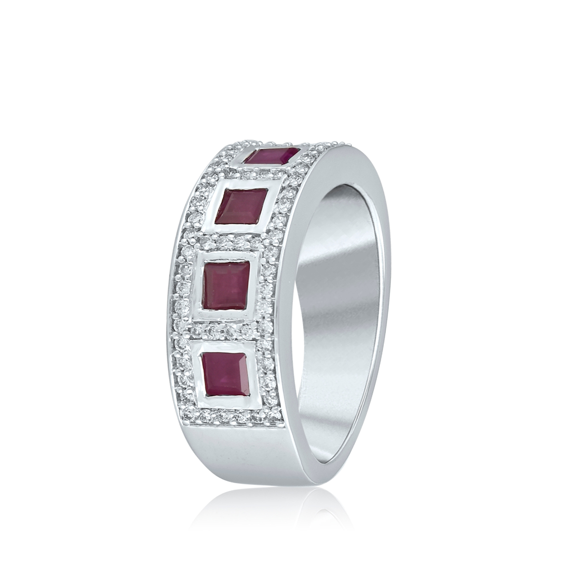 DIAMANT OG RUBIN RING HELLMAN