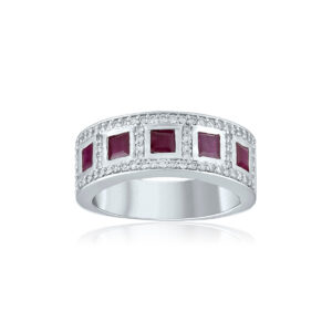 DIAMANT OG RUBIN RING HELLMAN