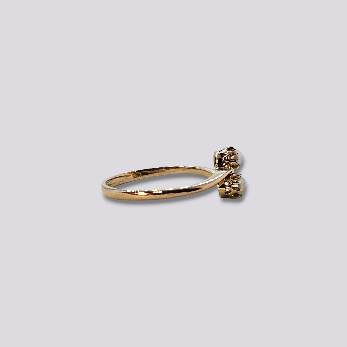 HELLMAN VINTAGE RING MED 2 PERLER