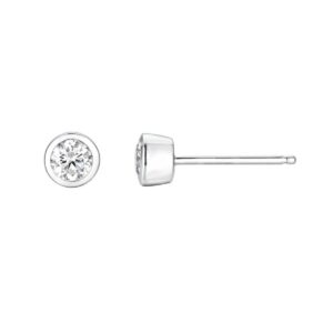 ENSTENSØREDOBBER BEZEL HVITTGULL DIAMANT 0.40CT TW.SI