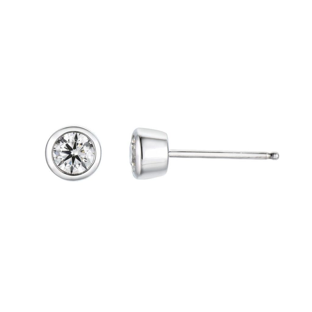 ENSTENSØREDOBBER BEZEL HVITTGULL DIAMANT 0.50CT TW.SI