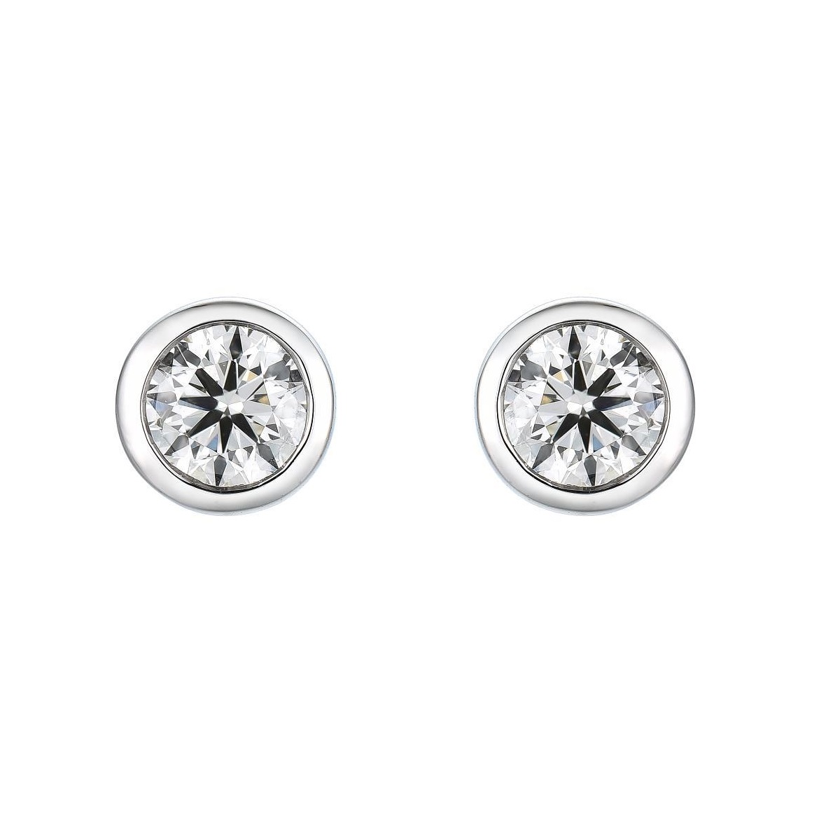 ENSTENSØREDOBBER BEZEL HVITTGULL DIAMANT 0.50CT TW.SI