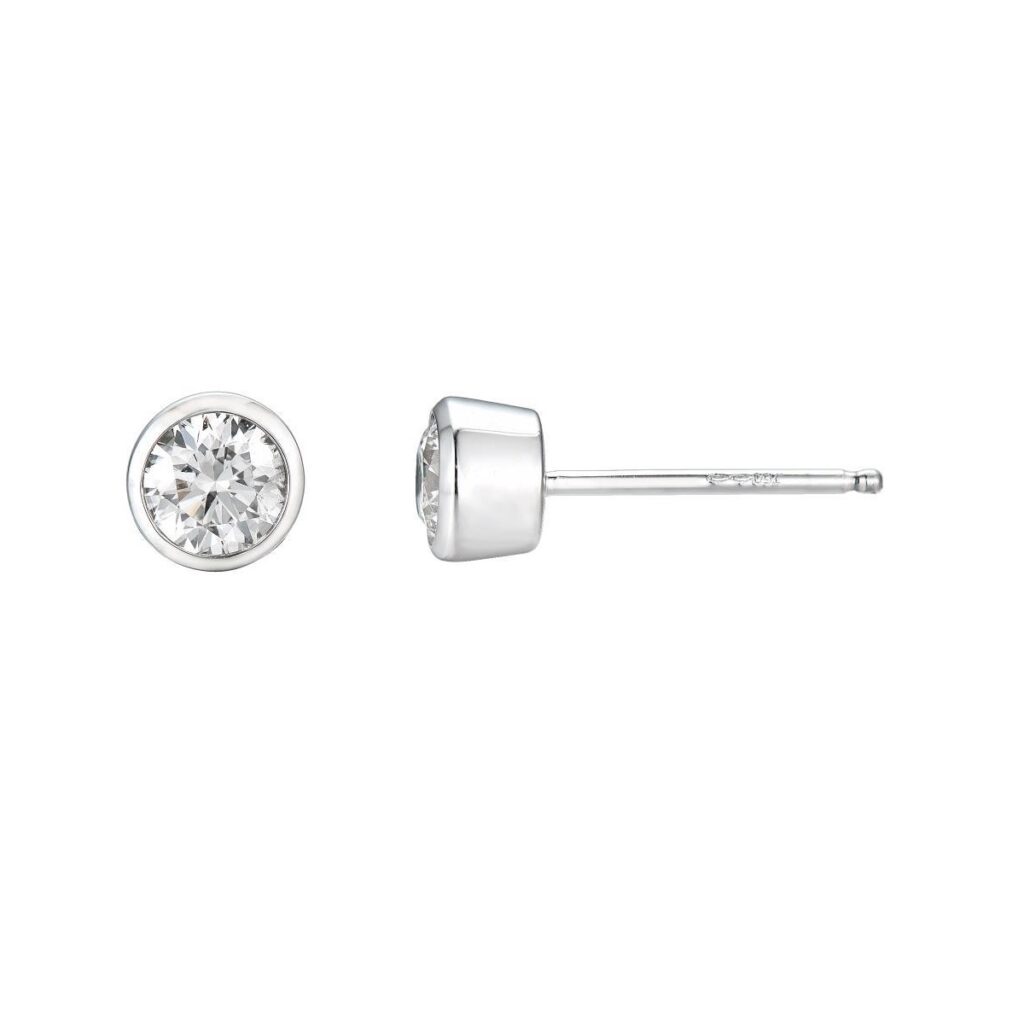 ENSTENSØREDOBBER BEZEL HVITTGULL DIAMANT 0.60CT TW.SI