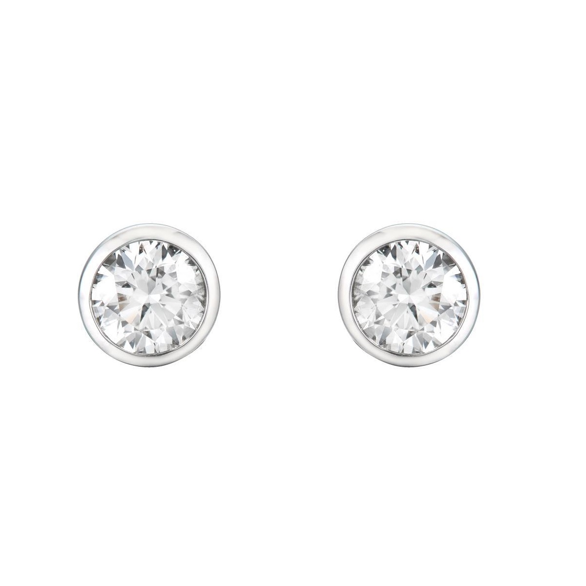 ENSTENSØREDOBBER BEZEL HVITTGULL DIAMANT 0.60CT TW.SI