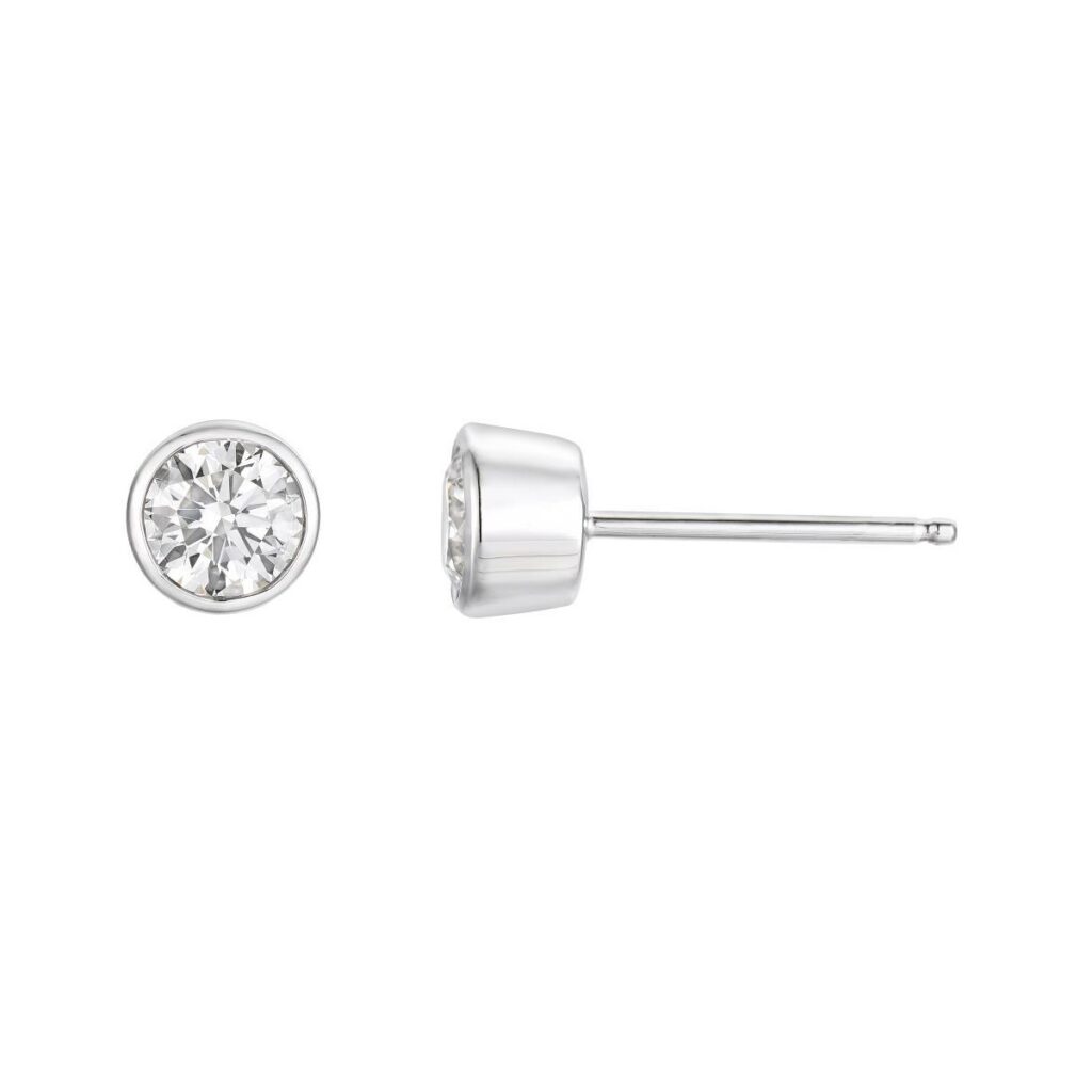 ENSTENSØREDOBBER BEZEL HVITTGULL DIAMANT 0.80CT TW.SI