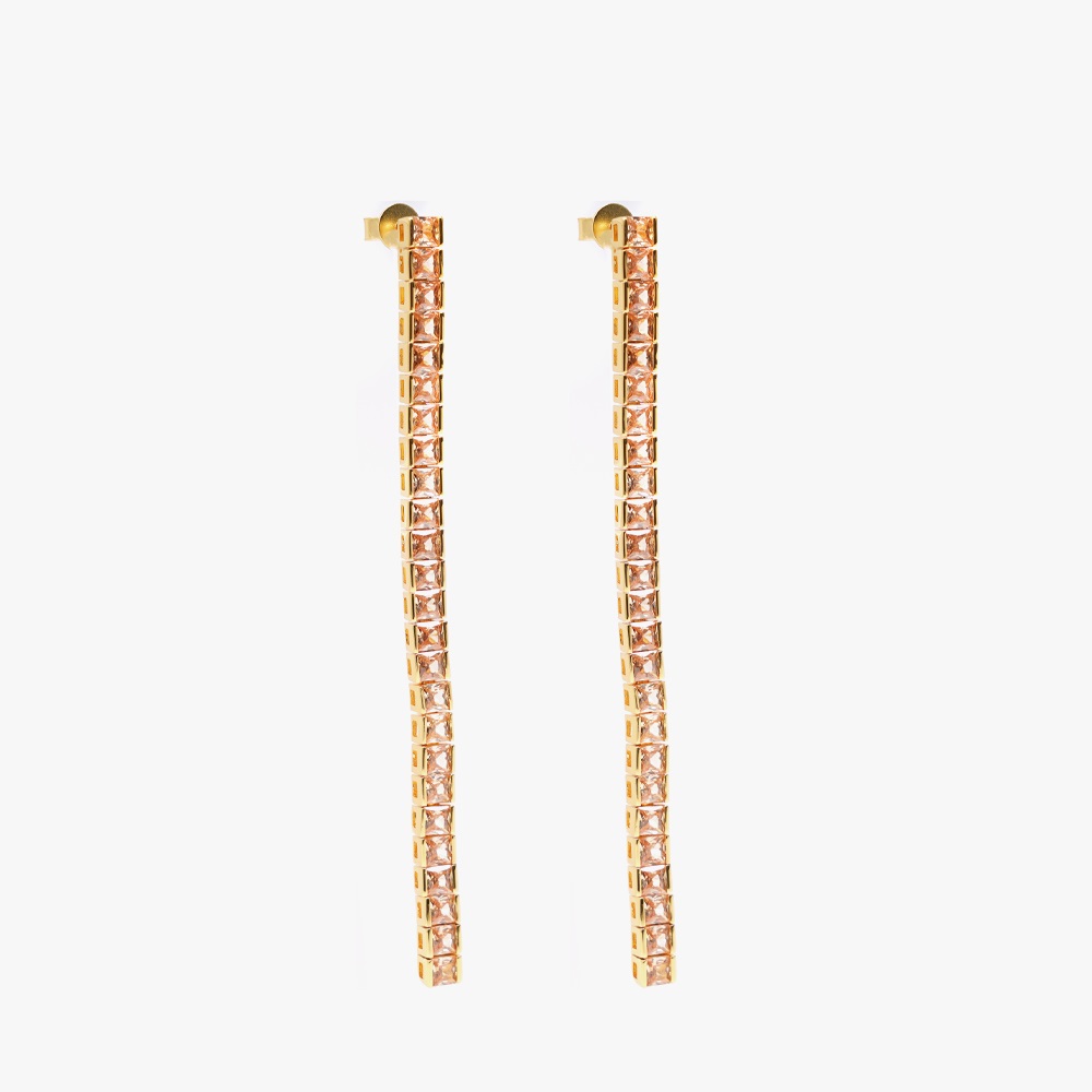 IZABEL DISPLAY ØREDOBBER SQUARE TENNIS GOLDPLATED BEIGE