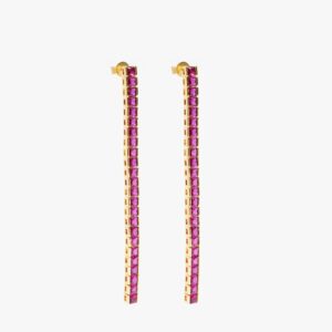 IZABEL DISPLAY ØREDOBBER SQUARE TENNIS GOLDPLATED PINK