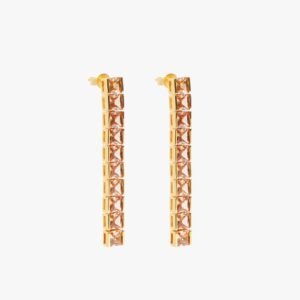 IZABEL DISPLAY ØREDOBBER THICK SQUARE TENNIS GOLDPLATED BEIGE