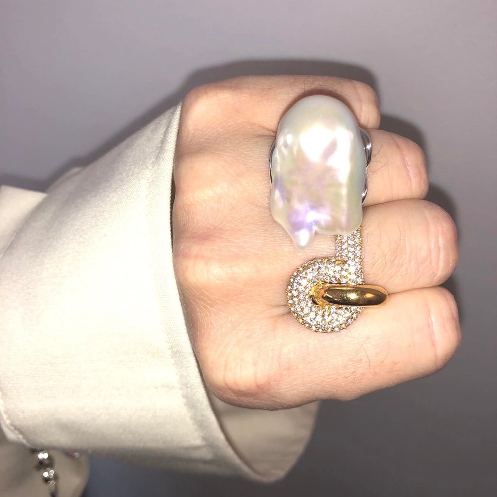 PEARL OCTOPUSS.Y RING DIAMOND KNOT